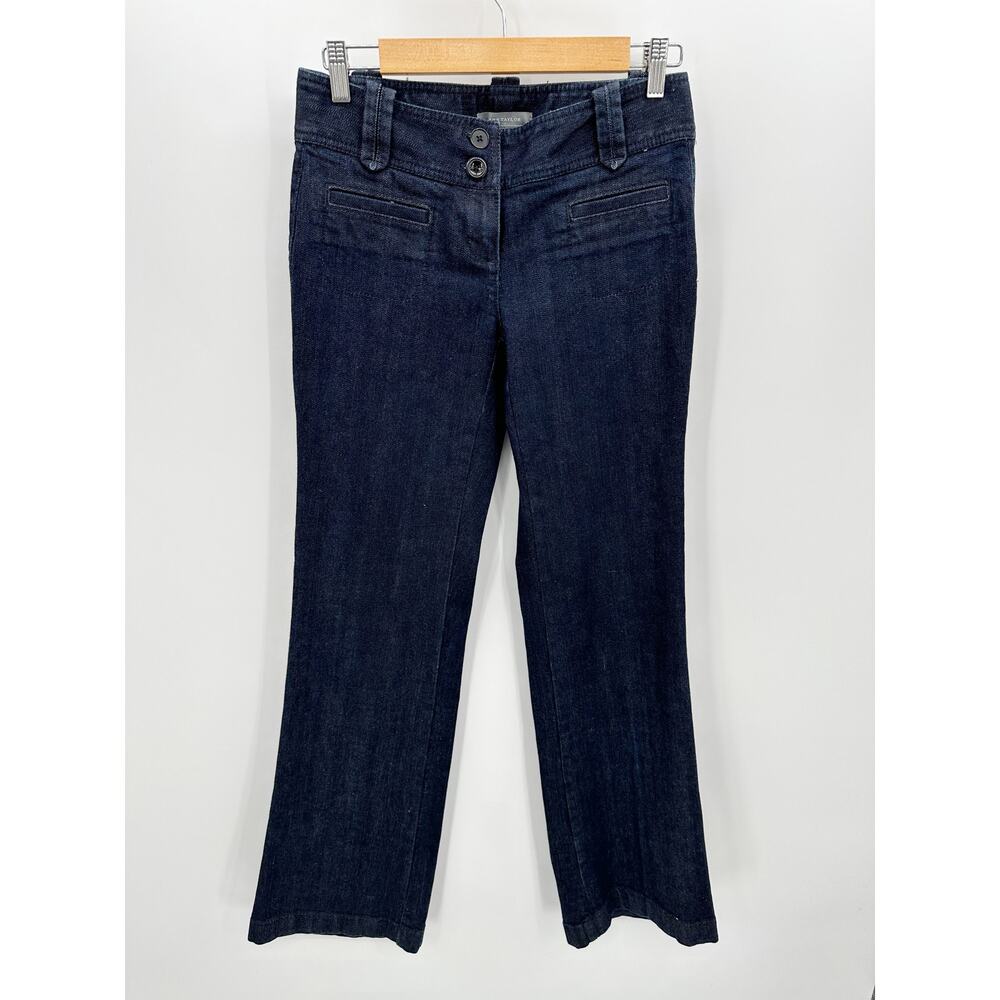 Ann Taylor Factory Jeans Women 0 Blue Dark Wash Denim Curvy Fit Just Below Waist